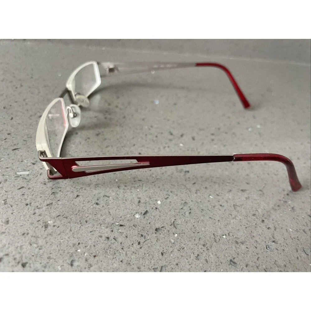 Caravaggio Half Rim Eyeglasses Frames ONLY 48-18-135 Red Metal BUR HE02